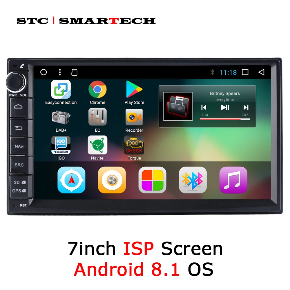SMARTECH 2 Din Android 8,1 OS автомобильный радиоприемник gps навигация Авторадио поддержка 3g wifi OBD Bluetooth DAB DVR TPMS камера заднего вида