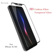 Закаленное стекло 9h для iPhone X XS Max XR 3D полное покрытие углеродное волокно мягкий край Защита экрана для iPhone 8 6S 7 Plus стеклянная пленка