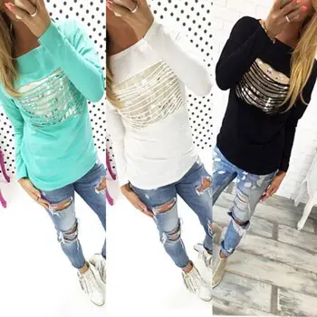 

Fashion Hollow Out Women Long Sleeve Shirt Casual Loose T shirt Tops