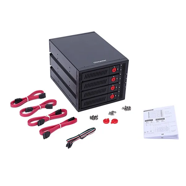 

Oimaster 4 Bay Hard Disk Enclosure Rack Data Storage For 2.5 Inch/3.5 Inch Sata Sdd Hdd For 5.25 Inch Drive Bay