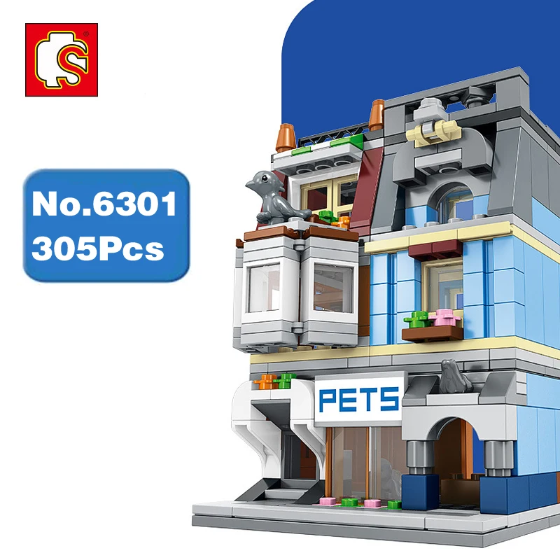 Sembo 6301 City Street Pet Care Dog Cat  Shop Store 3D   Sembo 6301 City Street Pet Care Dog Cat  Shop Store 3D