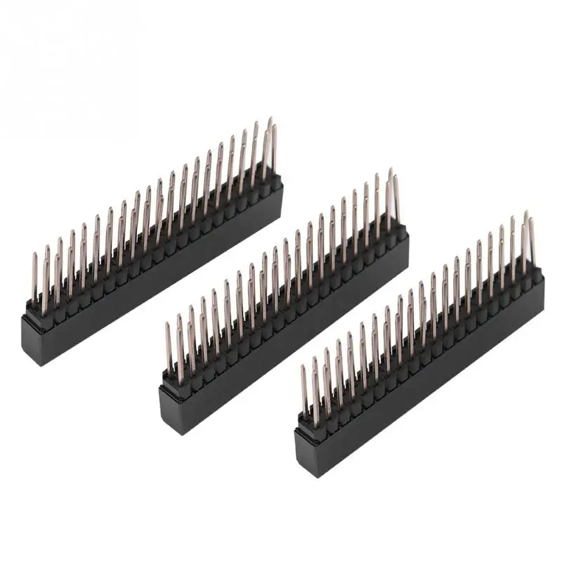 

3pcs Female Header Connector 2 x 20 Pins 2.54m Pitch Extra Tall Female Dual Row Short Pin Headers for Raspberry Pi