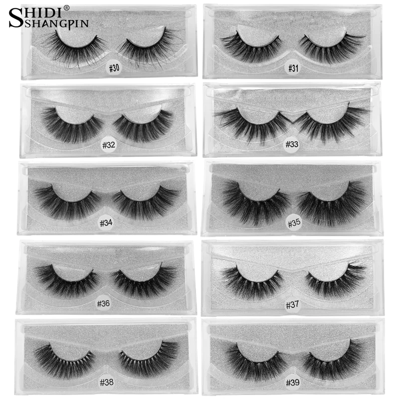 

SHIDISHANGPIN 1 pair 3d mink eyelashes makeup natural long false lashes fluffy mink fake eyelashes volume eye lashes S23