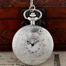IBEINA полые римские цифры серебряный цвет тема Полный Охотник кварц гравированный брелок ретро кулон карманные часы цепь подарок