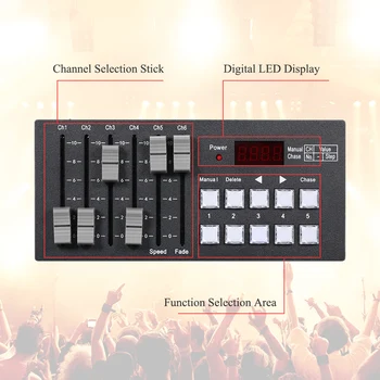 

DJ Club Party Show Mini DMX512 Console Stage Light Controller Rechargeable Battery Portable for Party Concert Bar Pub