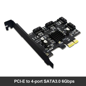 

PCI-E to SATA 3.0 Expansion Card 4 Port 6G Riser Card Expansion Adapter IPFS Hard Disk Marvell 88SE9215 PCI-E 1X 2X 4X 8X 16X