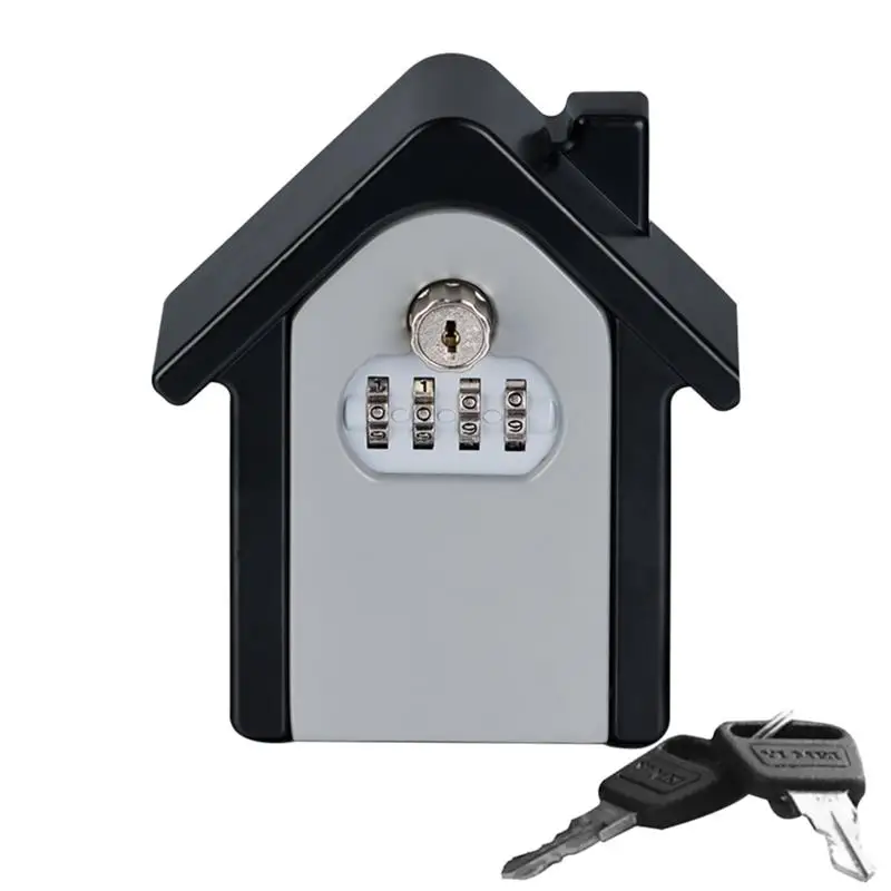 

Key Safe Box Password Key Lock Outdoor Safety Keys Storage Box Creative House Shape Security Wall Mounted Combination Lock Box