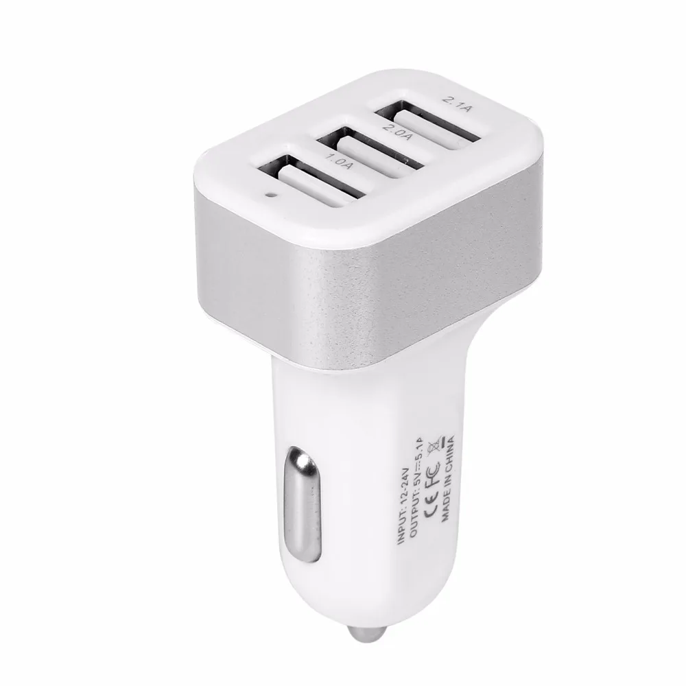 Автомобильное зарядное устройство с 3 usb портами 5 цветов 12 В 24 быстрая зарядка USB 2