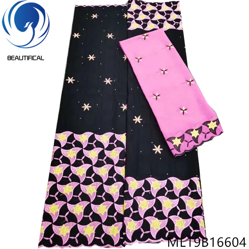 

BEAUTIFICAL swiss voile lace balck pink new deisns cotton fabric 100% voile fabric lace ML19R166