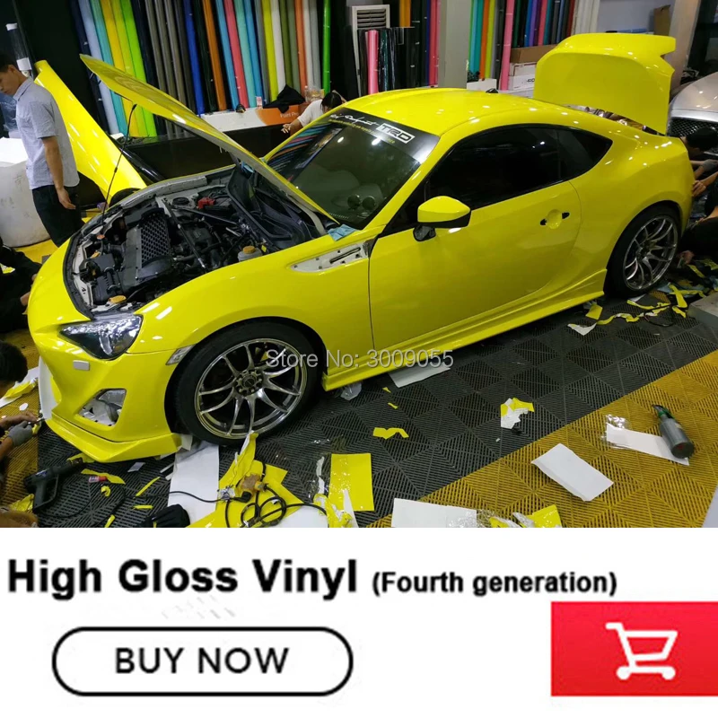 

Highest quality glossy yellow wrapping film crystal series Air free Stretchable Removable Self-Adhesive No after-sales worries