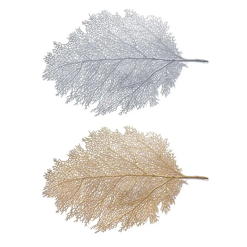 

56*38cm Dining Table Simulation Coral Mat Nordic Style Western Food Insulation Pad Furniture Decoration Waterproof Non-stick Oil