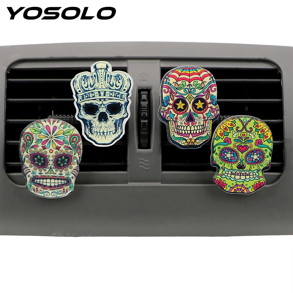 

YOSOLO Creative Skull Air Freshener Solid Fragrance Air Conditioner Outlet Clip Car Ornament Car Outlet Perfume Auto Decor