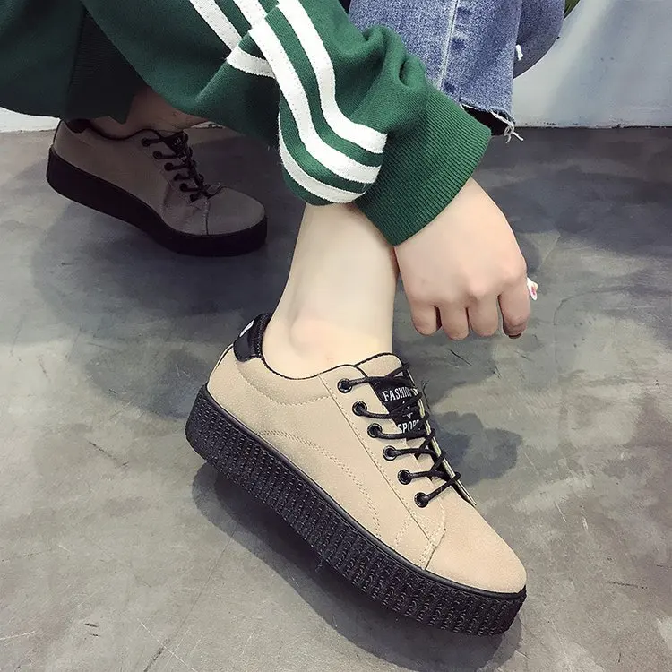 

Spring and Autumn 2018 New Type of Student's thick Base simple Leisure multi color shoes women
