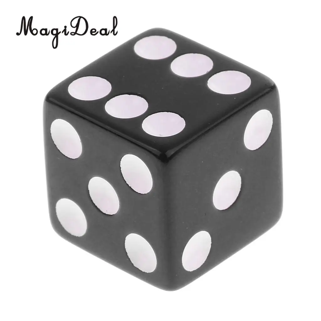 MagiDeal 20 шт. шестисторонний D6 игральные кости цифровой набор кубиков для D& D RPG MTG игральные игры игрушки казино поставки черный