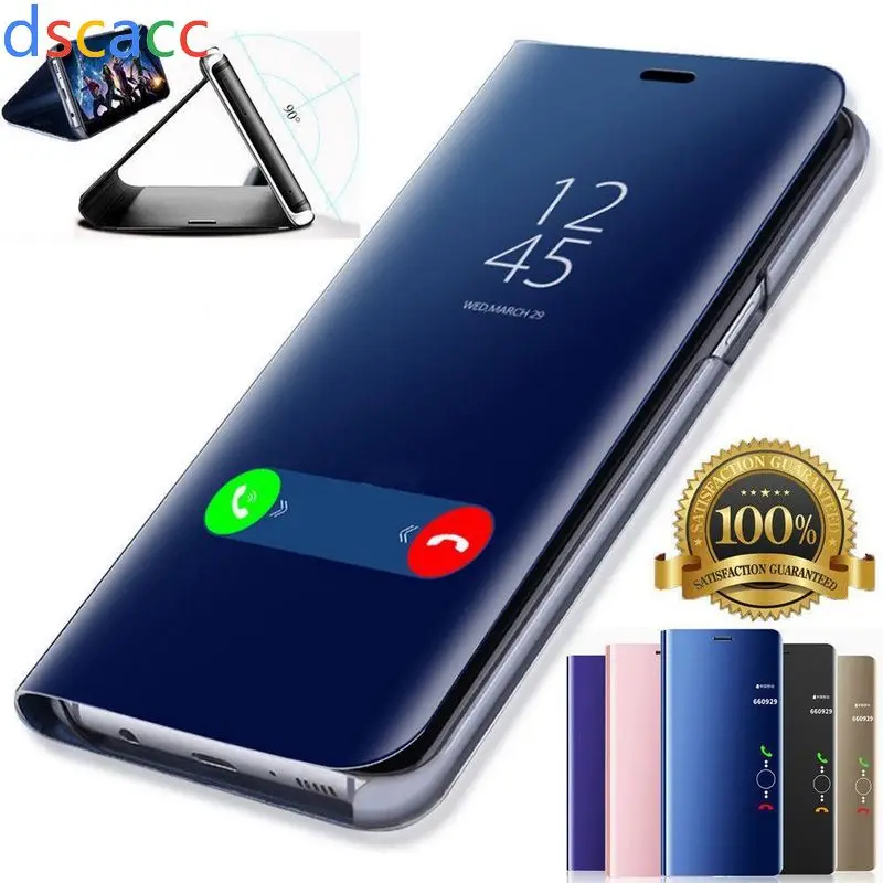 Зеркальный кожаный чехол-книжка Dscacc для Huawei P9 P10 Plus P20 pro Mate 20pro 8 10 9 10Pro 20 X Honor lite |