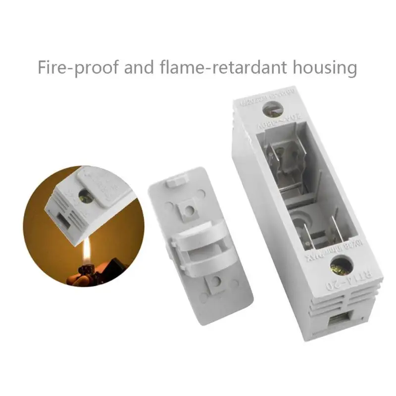

RT14-20 380V Fuse Holder Rigid Plastic Metal Fusible Wire Matching Overload Protection