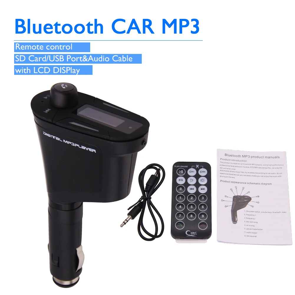 Автомобильный MP3 плеер беспроводной fm модулятор с USB/SD/карты/бумажник карты