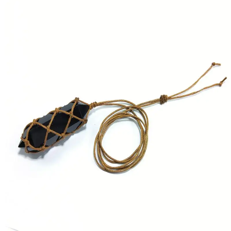 

Natural Obsidian Pendant Quartz Crystal Pendant Creative Handmade Gemstone Crafts Jewelry Bedroom Living Room Car Decoration