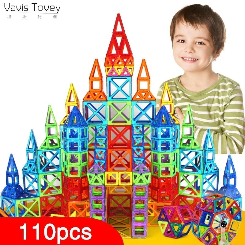 

Vavis Tovey Blocks Magnetic Designer Building Construction Set Magnet Educational Toys Children Kids Gift