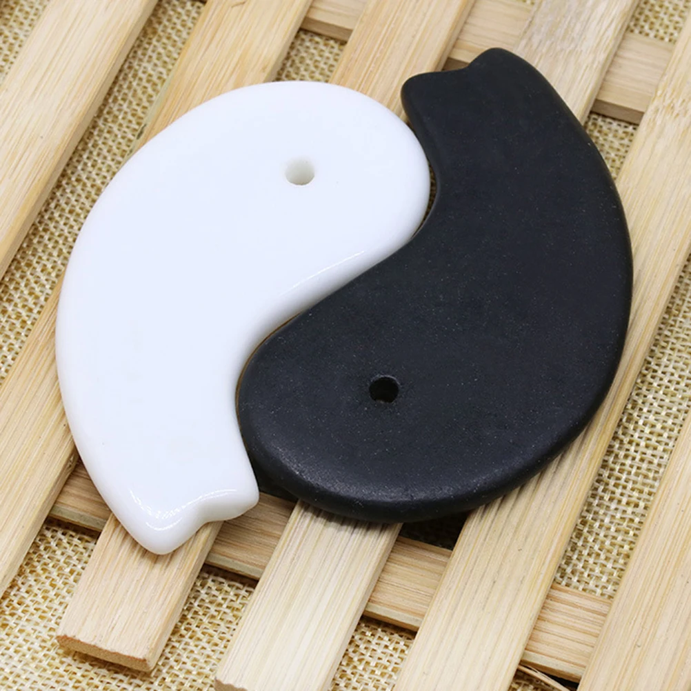 2 шт. Guasha Board Yin Yang ручной работы Beauty Tai Chi массажер для лица пластина массажа