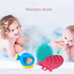 Детская Ванна Шампунь щетка мягкая силиконовая расческа для волос массажные кисти для головы массажер для головы Детская ванна щетка для