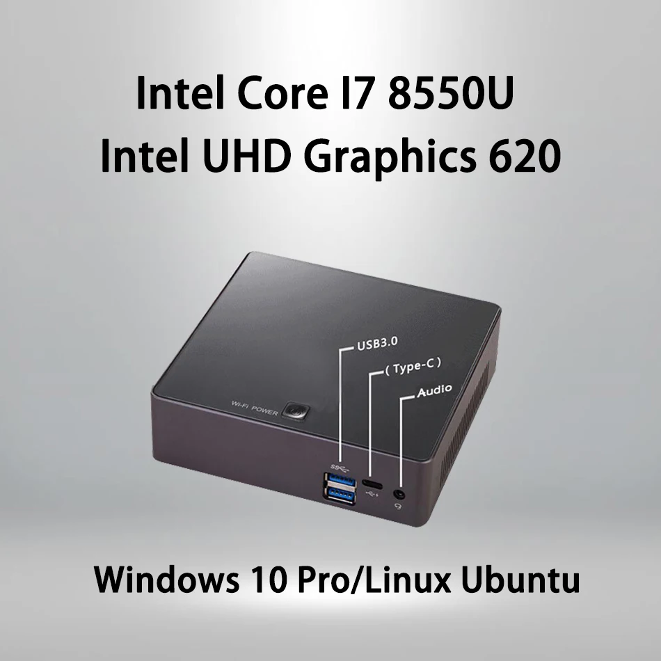 

Fan Mini PC,Intel Core I7 8550U, Windows 10/Ubuntu,[HUNSN BA02L],(WiFi/1HD1.4/2USB3.0/2USB2.0/1LAN/1USB Type-C)