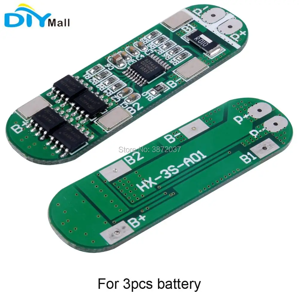 Защитная плата 10 шт./лот 3S 4S 10A PCB BMS для литиевых батарей 3 шт. 4 18650 литий ионных