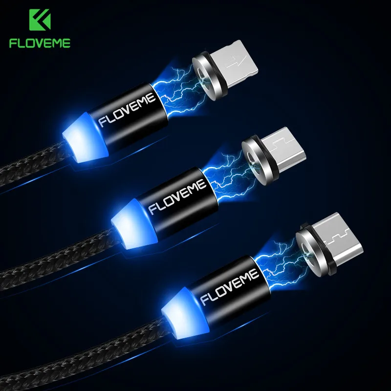 

FLOVEME Magnetic Cable Type C Micro USB For iPhone 11 PRO MAX 8 7 XSMAX Magnet Fast Charging Phone Cable Adapter For Samsung S10