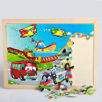

40 Pcs Wooden Puzzle Board Toys Cartoon Animal Jigsaw Child Fun Toy Safe Early Educational Toy Birthday Gift for Boy Girl Kid