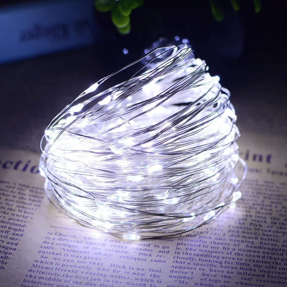 Солнечные Медный провод Гирлянды светодиодные огни 200 LED Звездное канатные