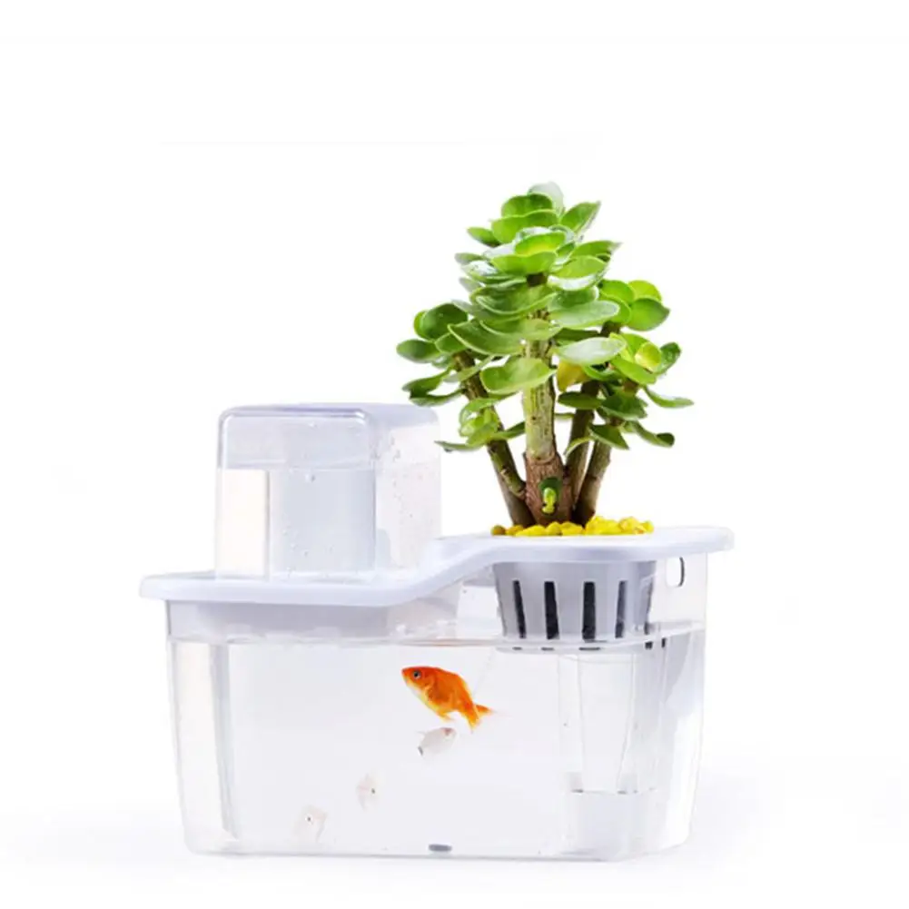 

Adeeing Desktop Mini Aquaponics Fish Tank with Automatic Circulation System for Home Office Decor