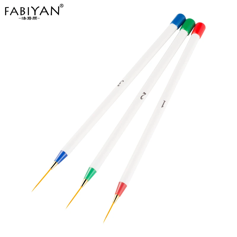 Wholesale 3pcs Tiny Tips Paint Liner Drawing Painting Pen Brush Acrylic Nail Art Manicure Detailed Design Tool Set 3