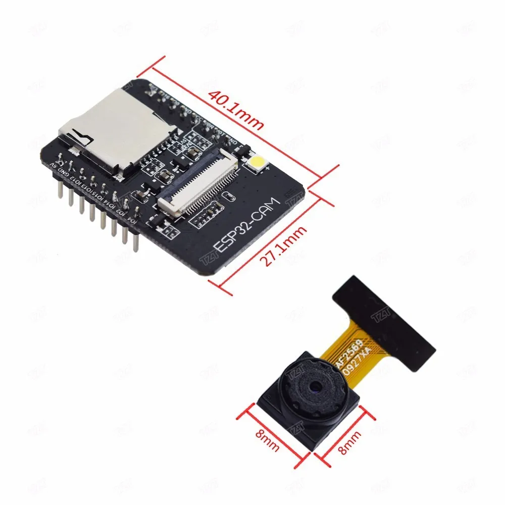 TZT ESP32-CAM WiFi+ модуль Bluetooth модуль камеры макетная плата ESP32 с модулем камеры OV2640 2MP для Arduino