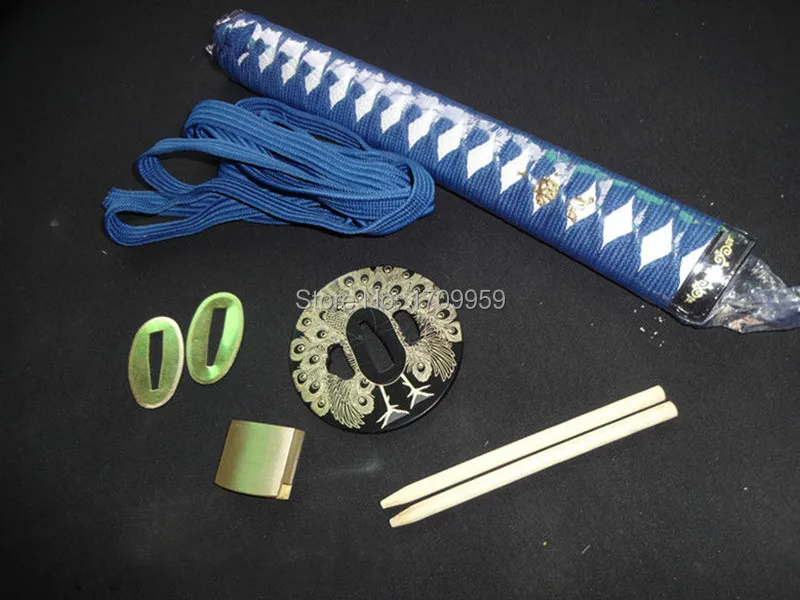 

Japanese Wakizashi Sword Samurai Katana Handmade Set Accessory Real Rayskin Silk ITO Handle Tsuka/Tsuba/Habaki/Seppa