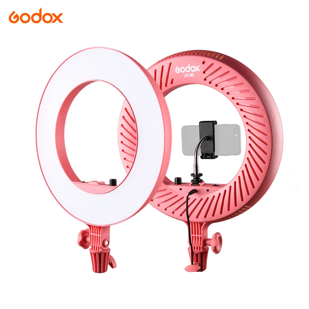 

Godox Ring LED Video Light Cold Color Temperature with White Light-passing 27W for Live Shooting Portrait Shooting Catchlight
