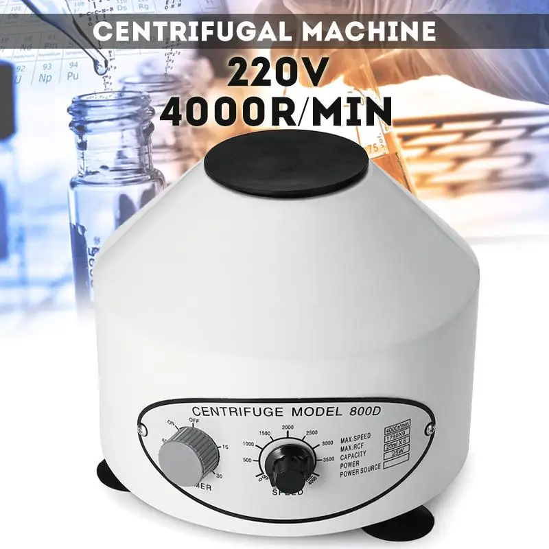

220V 800D Electric Centrifuge 4000r/min 25W Laboratory Lab Medical Practice Desktop Laboratory Centrifuge Machine