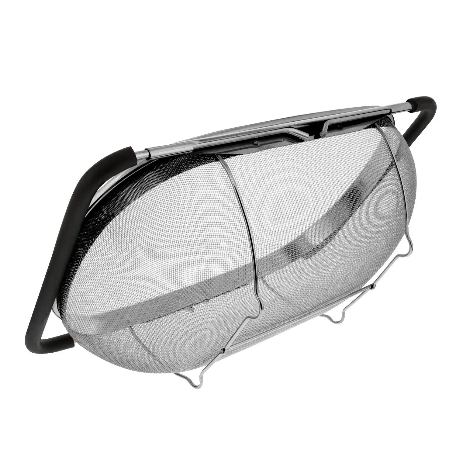 Günstige Premium Qualität Über Die Waschbecken Edelstahl Oval Sieb mit Feinen Mesh 6 Quart Sieb Korb   Erweiterbar Gummi Grip ha