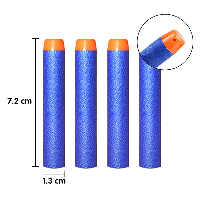 10/50/100PCS Soft Bullets For Nerf Bullets Soft Hollow Hole Head 7.2cm Refill Darts Toy Gun Bullets Blasters Kid Children Gift