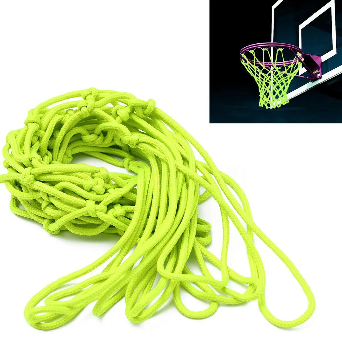 Glow In The Dark Basketball Net Light Powered Sun Standard Size Shooting Training