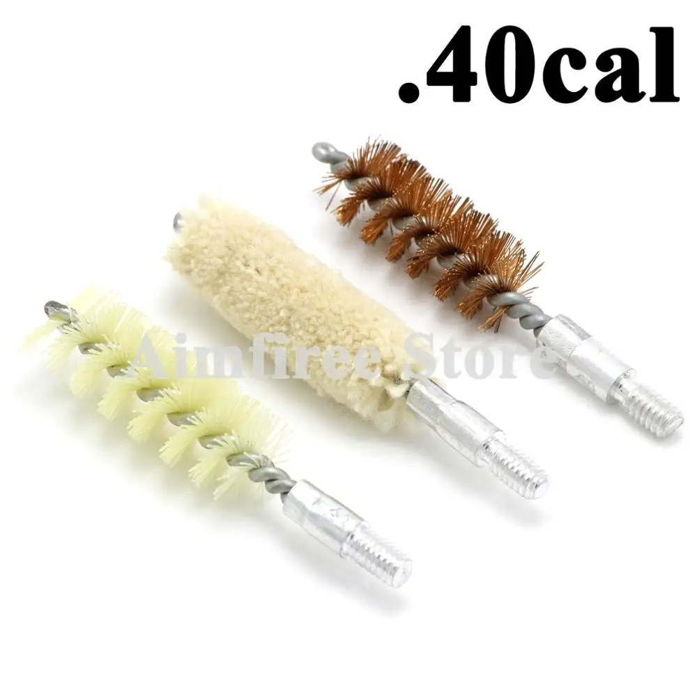 3Pcs/Lot .40cal Nylon Cotton Mop Phosphor Bronze Bore Brush Gun