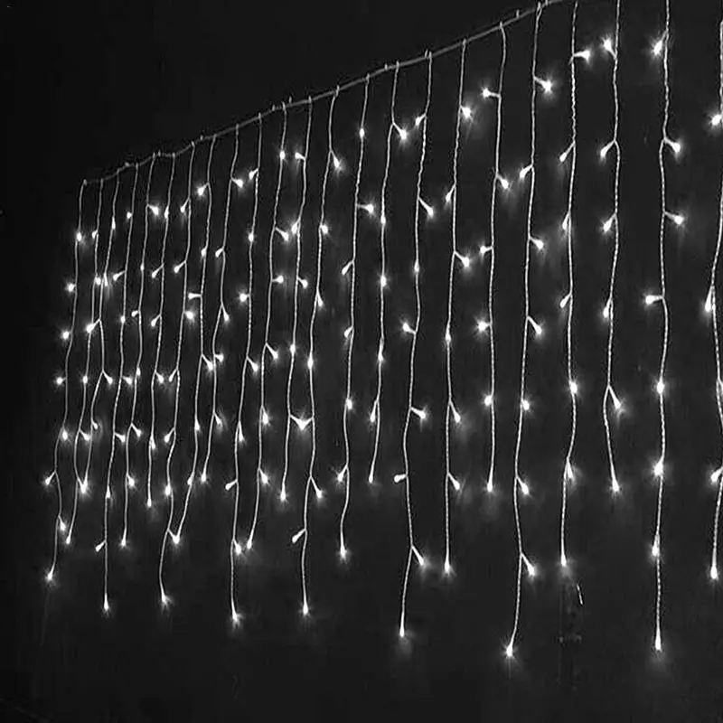 96 LED Droop Curtain Icicle String Christmas Led Light Outdoor Garden