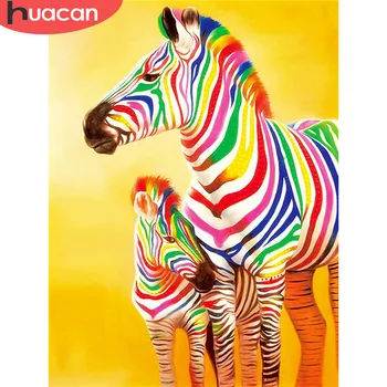 

HUACAN 5D Diamond Painting Full Square Animal Color Zebra Embroidery Sale Picture Rhinestone Diamond Mosaic Home Decor Drop Ship