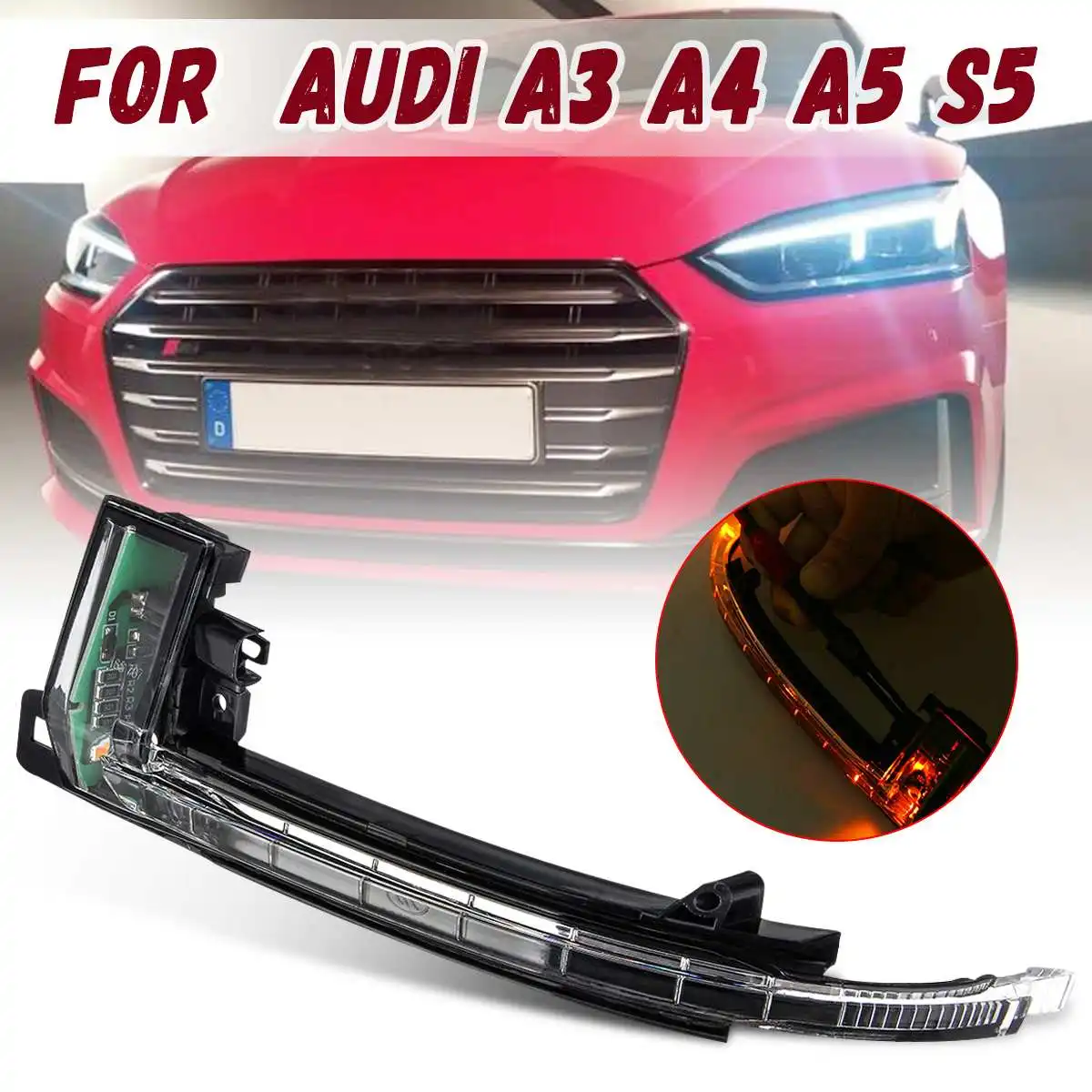 

Car Left Side Rearview Mirror Turn Signal Light Rear View Mirrors Lamp For Audi A3 A4 A5 S5