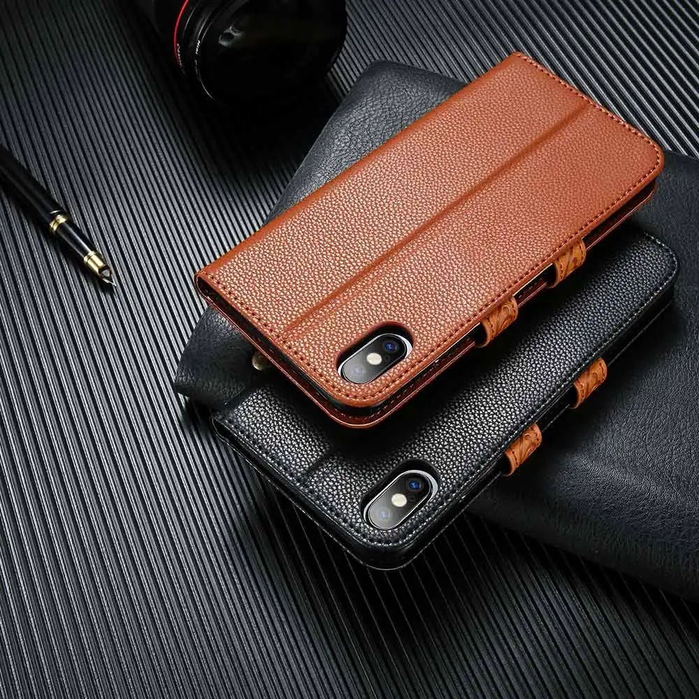 KISSCASE Flip Leather Phone case for iPhone 7 8 plus X XS MAX Photo Card Slot Case for iPhone 7 8 6 6s XS XR Magnetic Case Cover