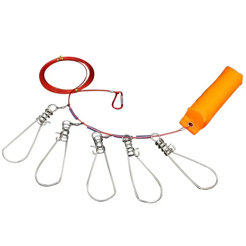 

5M/4M Fishing Lock Buckle Stainless Steel Live Fish Lock Belt Fishing Stringer Fishing Tackle For Accessories