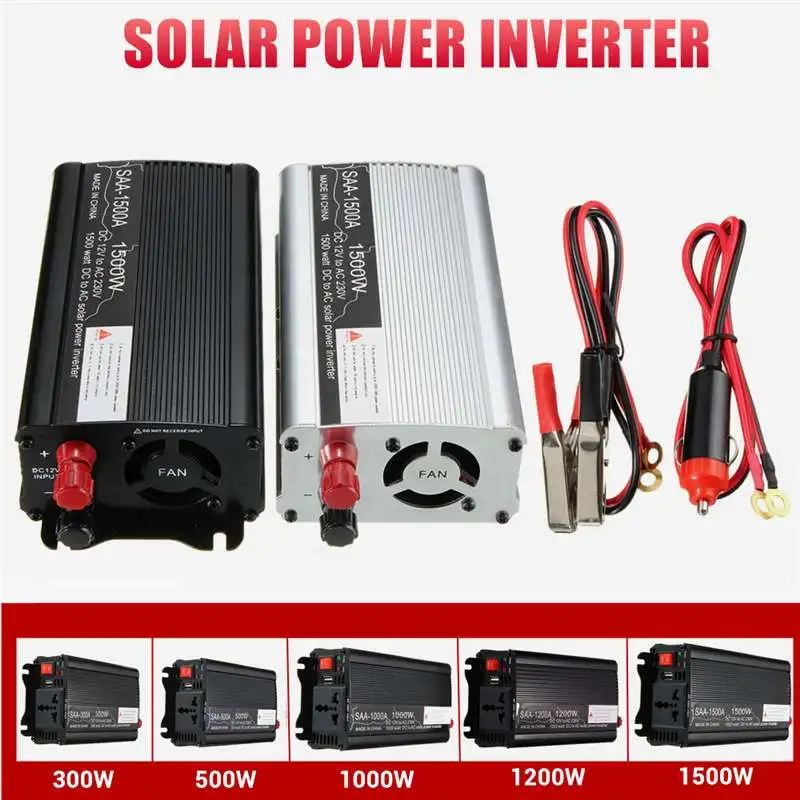 

Car Charge USB Solar Inverter 600/1000/2000/3000W Peaks 12V 220V Modified Sine Wave Voltage Transformer Power Inverter Converter