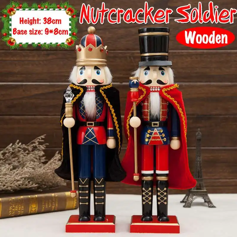 

38CM Christmas Decorations Nutcracker Puppet Soldiers Shape Ornaments Window Desktop Decoration Christmas Toy Gift