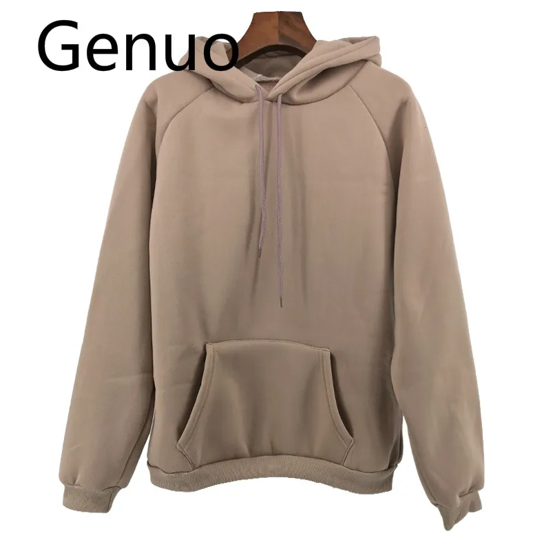 

Autumn Winter Fashion Solid color Harajuku Lotus root pink Pullover Thick Loose Women Hoodies Sweatshirts Female Casual