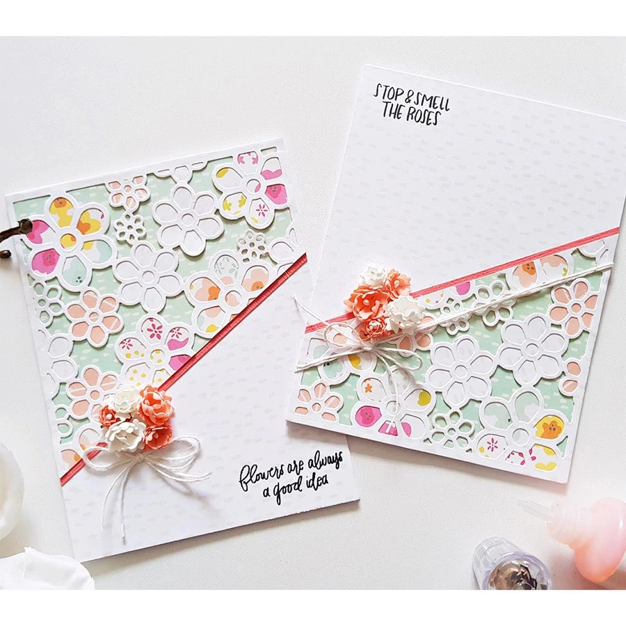 

Dies Scrapbooking New Arrivals Decoration Flower Background Metal Dies New 2019 Craft Stamps die Cut Alinacrafts Card Making