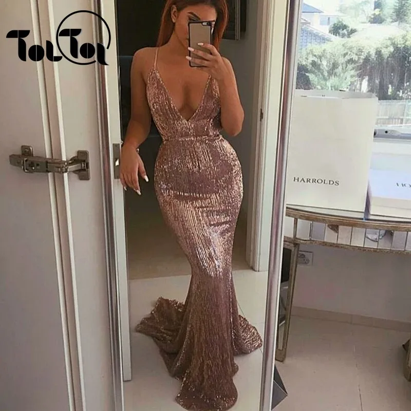 

Sexy Sequined Bodycon Maxi Dress Strapless Floor Length Dress Silver Sequins Stretchy Elegant Evening Party Dress